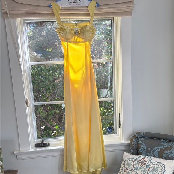 Yellow Spaghetti Strap Maxi Dress - Picture 1 of 6